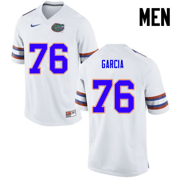 Men's NCAA Florida Gators Max Garcia #76 Stitched Authentic Nike White College Football Jersey TAO7065NR